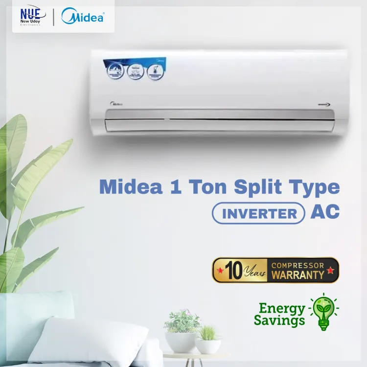 MIDEA 1 ton Split type AC INVERTER ( 10 years compressor warranty ) energy savings