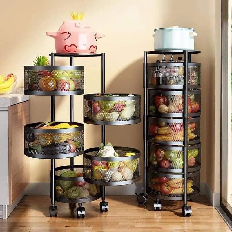 Multifunctional Rotating 5 layer Round Vegetable Basket